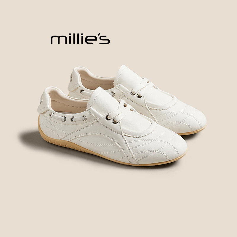 MILLIE'S/妙丽德训鞋女新款休闲运动鞋平底阿甘训练板鞋小白鞋夏