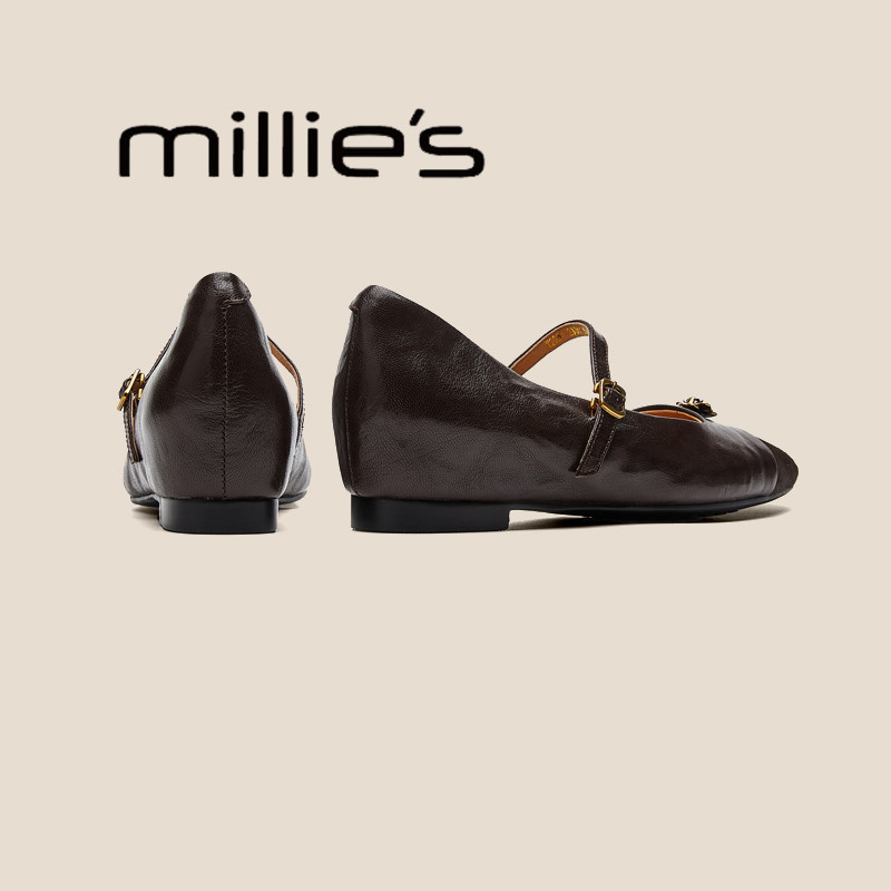 MILLIE'S/妙丽一字带凉鞋女2025夏季新款仙女风绝美法式浅口单鞋,女鞋,沙滩鞋,淘宝优惠券,粉丝福利购,淘宝优惠卷