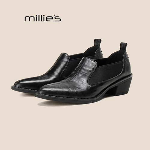 MILLIE'S妙丽巨好看真皮深口单鞋