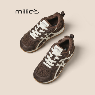 新款 秋季 厚底阿甘鞋 MILLIE 复古赛车鞋 妙丽女款 百搭休闲运动鞋
