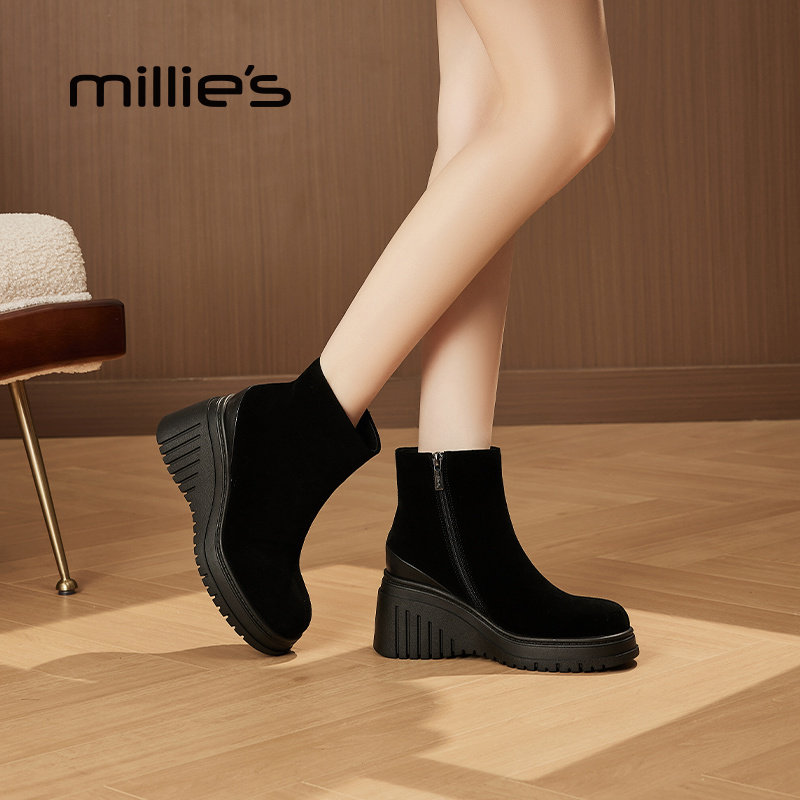 MILLIE'S/妙丽坡跟鞋保暖短靴