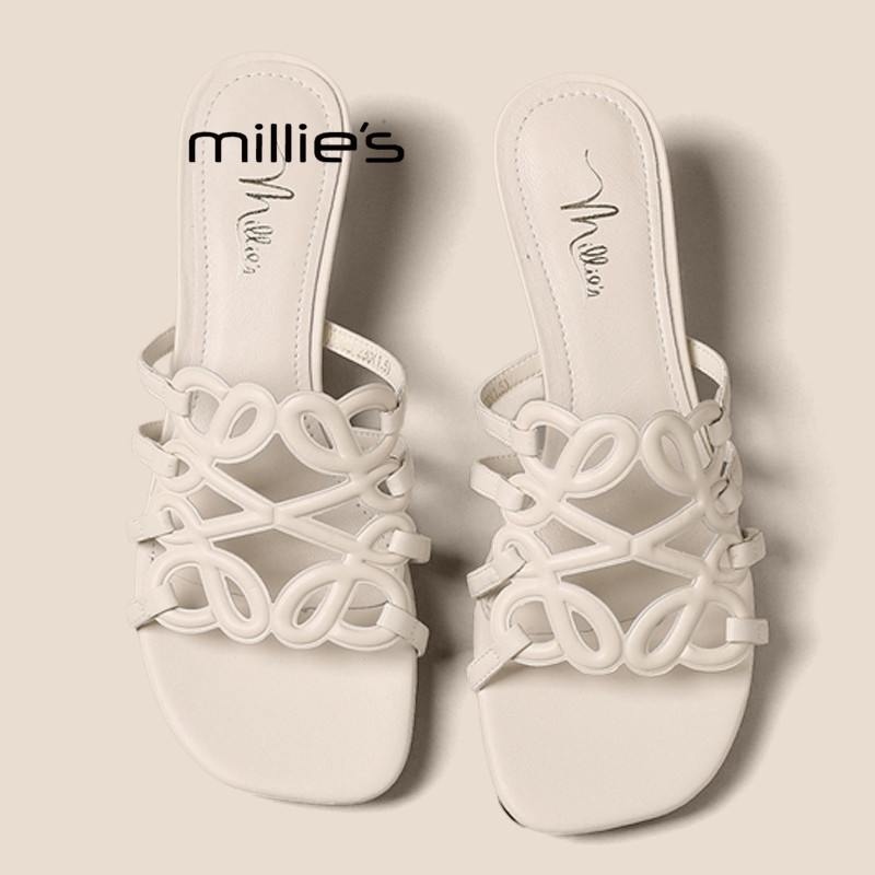 MILLIE'S/妙丽编织绝美凉拖鞋女外穿2026夏季款配裙子度假一字拖P