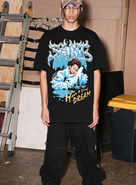 HA7MS 25SS熟睡婴儿印花短袖情侣宽松街头全棉百搭vibe夏新款T恤