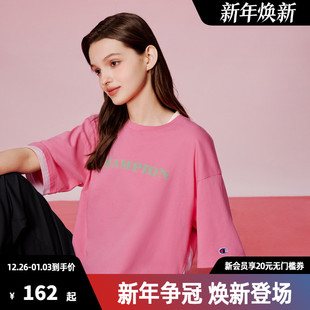 her系列 for 冠军T恤女25夏季 新款 上衣 纯棉运动短袖 Champion