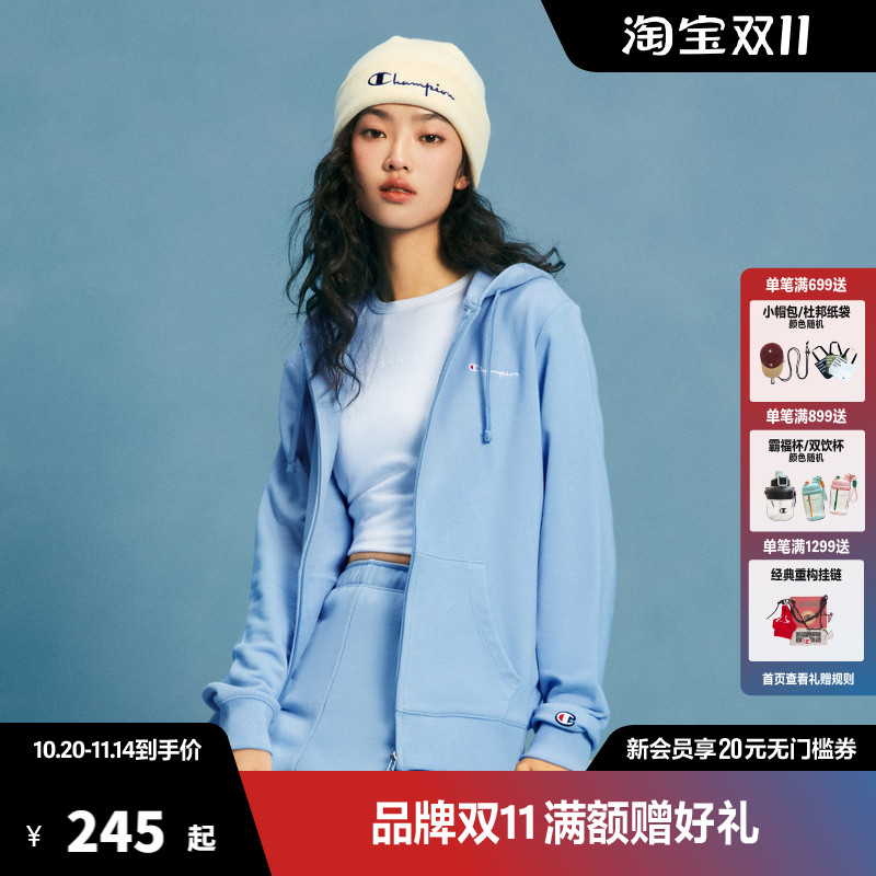 Champion冠军连帽卫衣男刺绣LOGO套头开衫外套百搭复古休闲长袖女