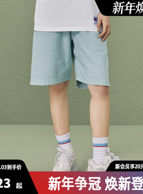 Champion冠军短裤男夏季纯棉运动五分裤休闲刺绣字母直筒简约灰色