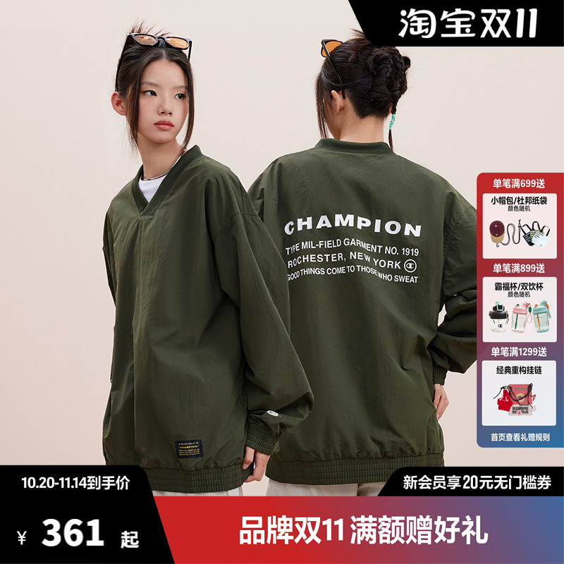 【环保系列】Champion冠军卫衣女春秋季休闲时尚V领长袖