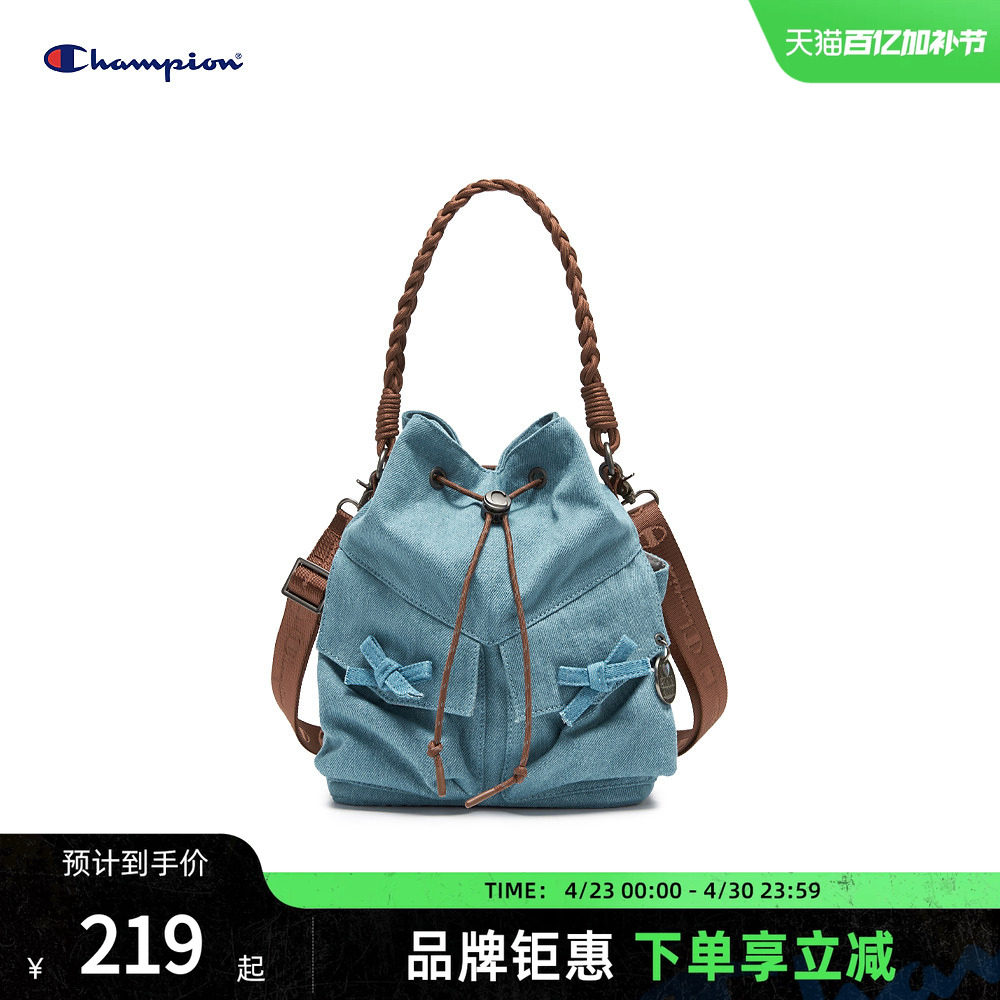 champion冠军春夏新款抽绳口袋包女子力中性斜挎包