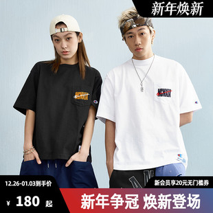 圆领短袖 Champion冠军短袖 刺绣T恤纯棉简约时尚 新款 男2025夏季