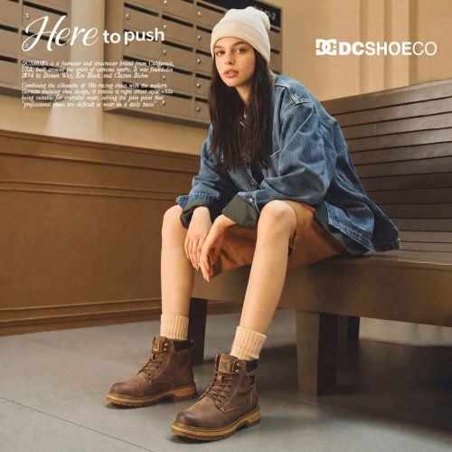 DCSHOES NIMBRO 马丁靴女款秋小个子靴子复古厚底工装靴登山靴女