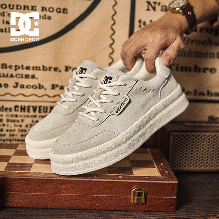 DCSHOES Ollie Max 26春季新款真皮男士板鞋简约厚底休闲鞋子男鞋