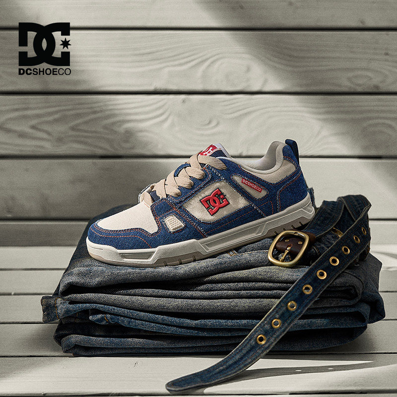 DCSHOES STAG秋季新款男士休闲鞋子男鞋牛仔拼接运动板鞋男图片