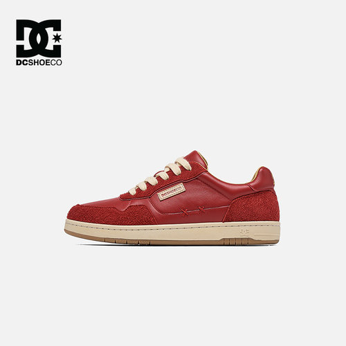 DC SHOES MOIRE CAS26春季新款红色板鞋男老钱风男鞋头层牛皮鞋子