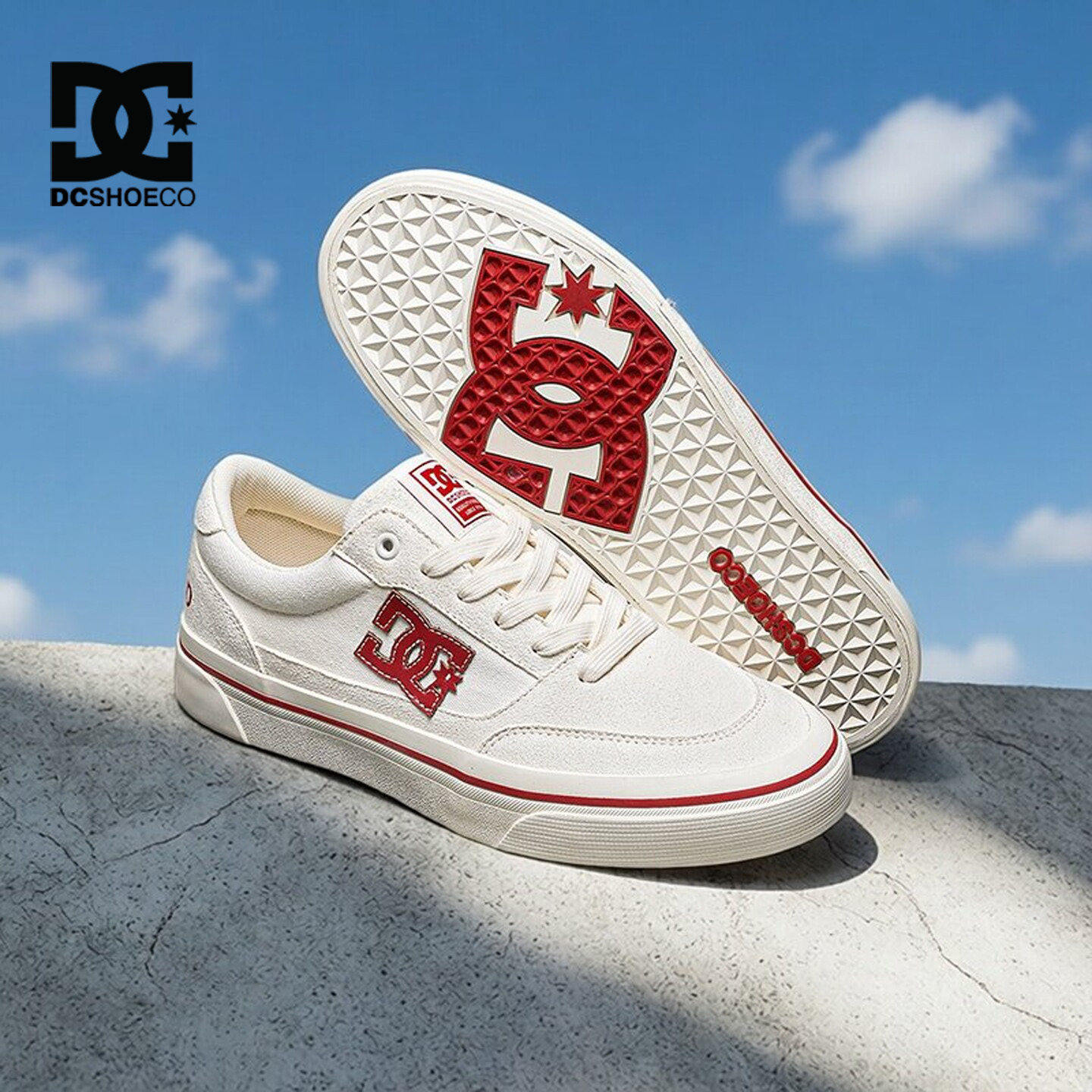 DCSHOES CANVAS秋季超好看男士高端休闲板鞋男款潮流白色平板鞋