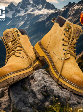 DCSHOES NIMBRO冬季新款加绒靴子马丁靴真皮男靴大黄靴男靴