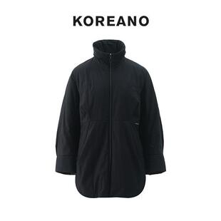 KOREANO MZ3702 冬季 石墨黑棉感结构棉服