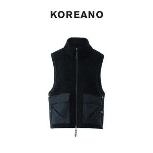 KOREANO JM5716 冬季 箱型马甲 JUN 黑色小香风短款