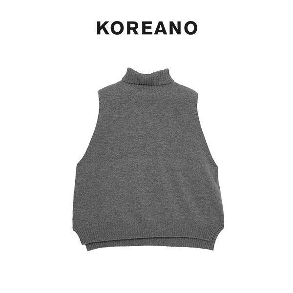 【KOREANO】静奢灰高领无袖毛衫 BY6061(JUN)J