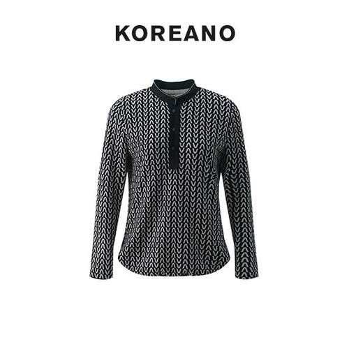 【KOREANO】冬季陨石黑几何V型针织套头衬衫  CT3749(UN)