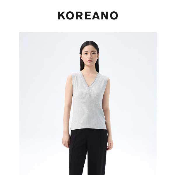 【KOREANO】春秋针织舒适简约大气显白背心26R2-BY9105(BUN)G