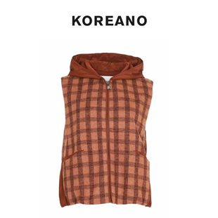 KOREANO JM6003 冬季 AUN 珊瑚橘格马甲