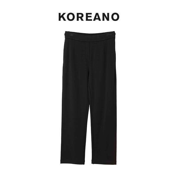 【KOREANO】冬季陨石黑锁温松紧腰无侧缝直筒裤  KT3783(UN)G
