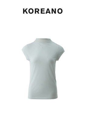 【KOREANO】春秋月光白色半高领修身T恤 【H】 TT45341(JUN)