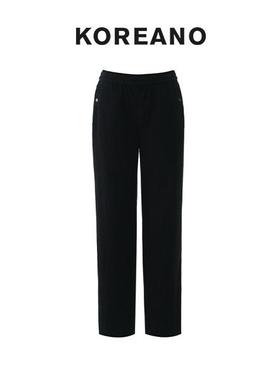 【KOREANO】冬季陨石黑灯芯绒松紧腰直筒裤 【H】 KT2895(UN)