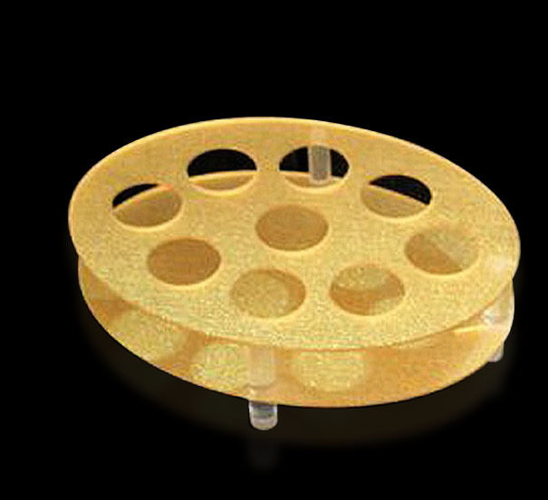 特色酒家KTV亚克力试管架物品展示架9头金色圆孔斜体转动杯话筒架