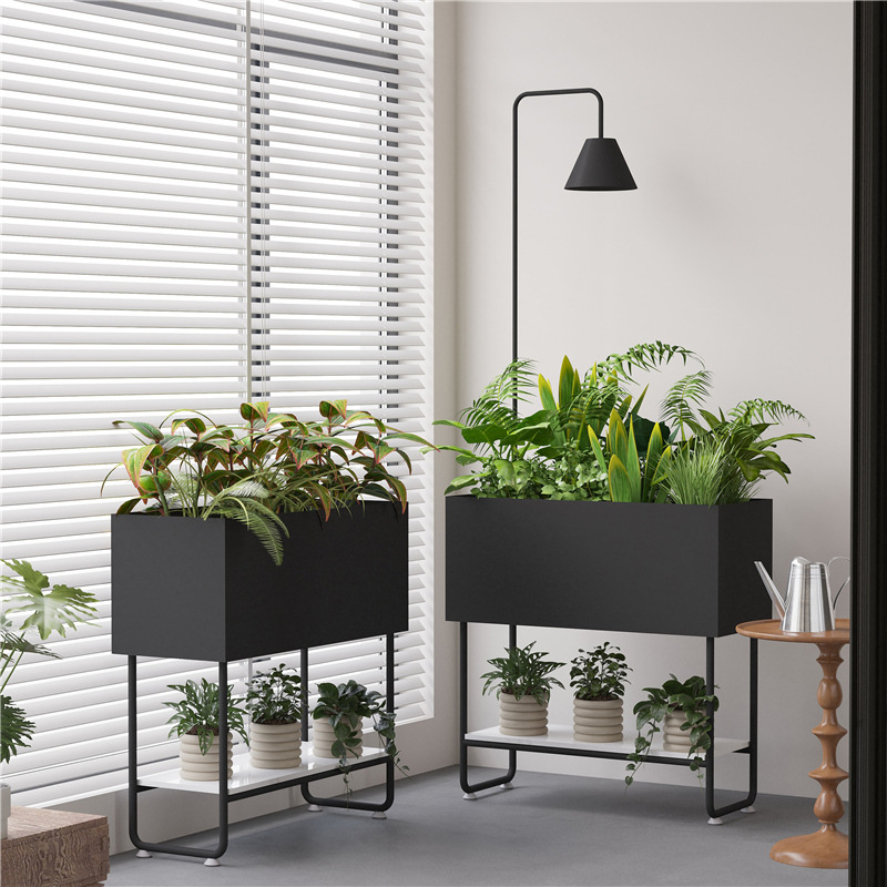 户外铁艺花箱北欧简约室外广场咖啡厅售楼部休闲吧隔断阳台花架子