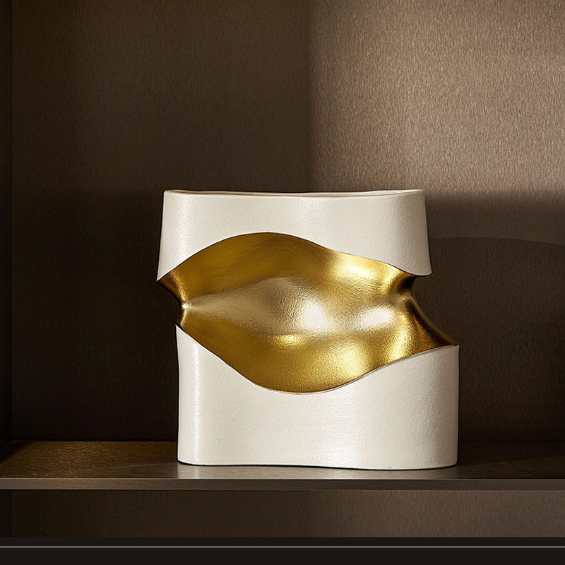 简约轻奢异形陶瓷花瓶样板间客厅展示柜软装镀银花器桌面饰品摆件,模玩/动漫/周边/娃圈三坑/桌游,文化/体育周边,淘宝优惠券,粉丝福利购,淘宝优惠卷