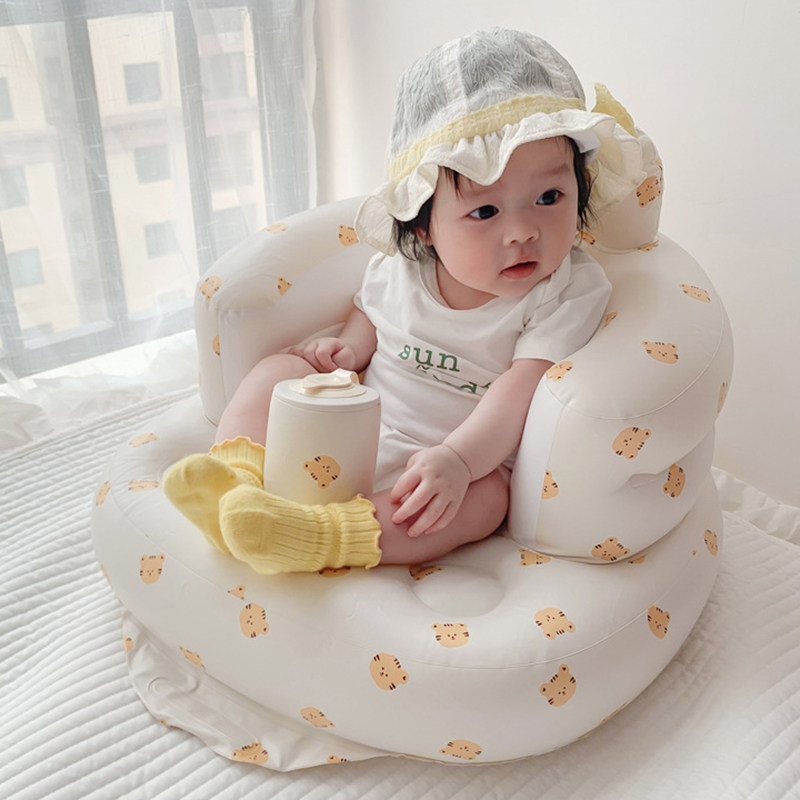 优选ins韩风卡通老虎图案充气学坐椅宝宝儿童沙发坐垫便携式椅子