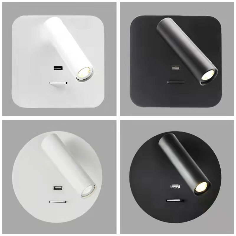 LED现代简约床头阅读灯壁灯欧式民宿酒店卧室自带USB开关免打孔,模玩/动漫/周边/娃圈三坑/桌游,文化/体育周边,淘宝优惠券,粉丝福利购,淘宝优惠卷