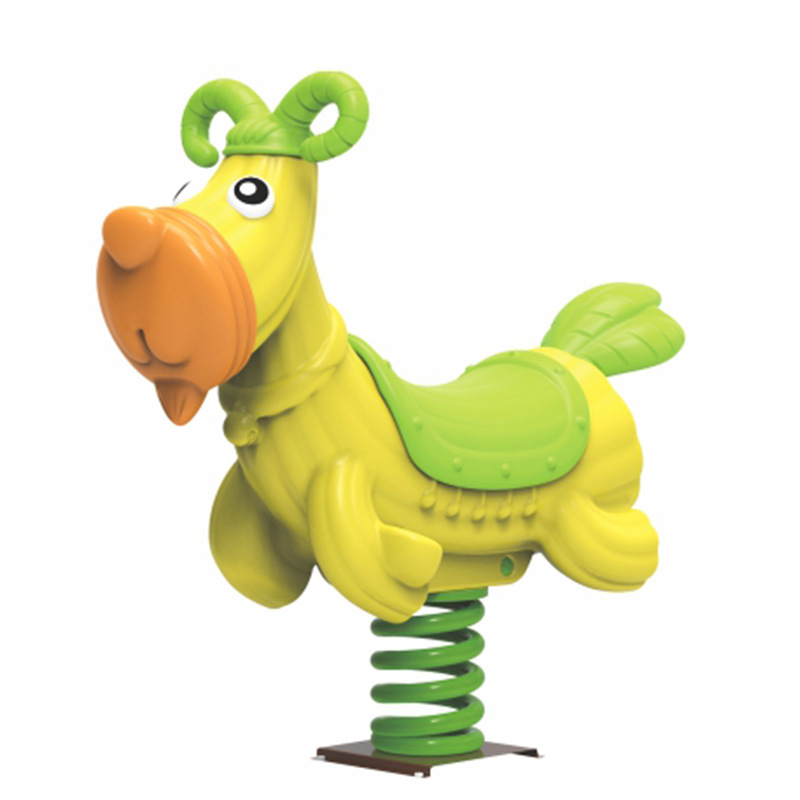 成都幼儿园儿童户外小区PE板弹簧摇马室外游乐设施木马亲子游乐