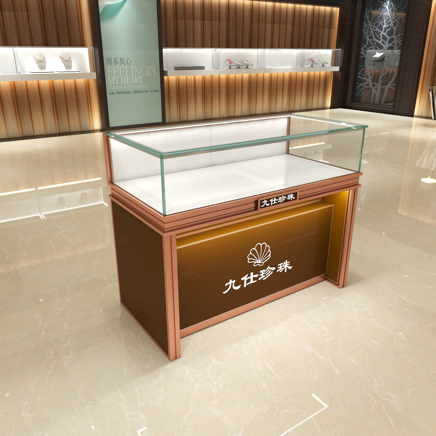 专业供应 珠宝展示柜 首饰展示柜 钢化玻璃柜台