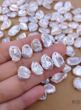 9-10mm花瓣珠巴洛c3feP3ac克三珍珠e珠skhi七孔强光白色手工饰品