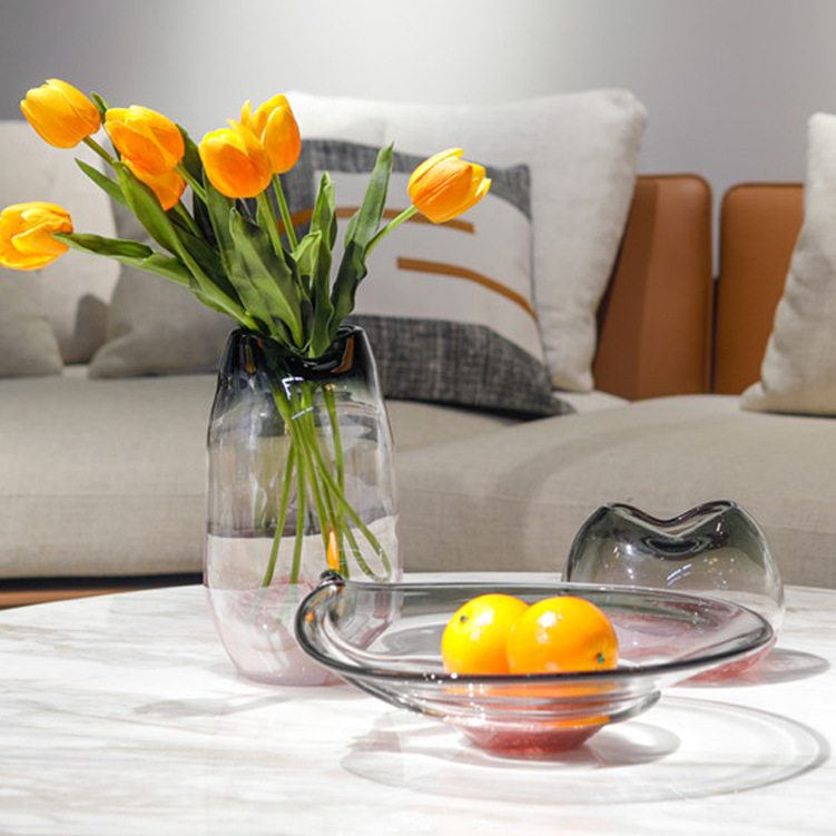 现代轻奢琉璃渐变花瓶摆件客厅餐桌样板房可水培插花花器桌面装饰,模玩/动漫/周边/娃圈三坑/桌游,文化/体育周边,淘宝优惠券,粉丝福利购,淘宝优惠卷