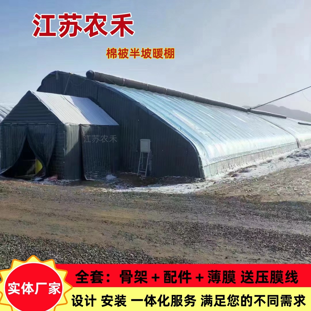双拱双膜提包式棉被日光温室大棚  遮阳保温热镀锌椭圆管钢架蔬菜
