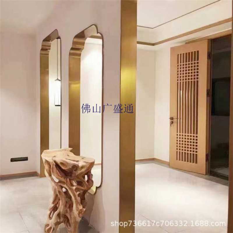 不锈钢线条包边条圆弧转角门套拱形圆形弧形不锈钢门套黑钛金