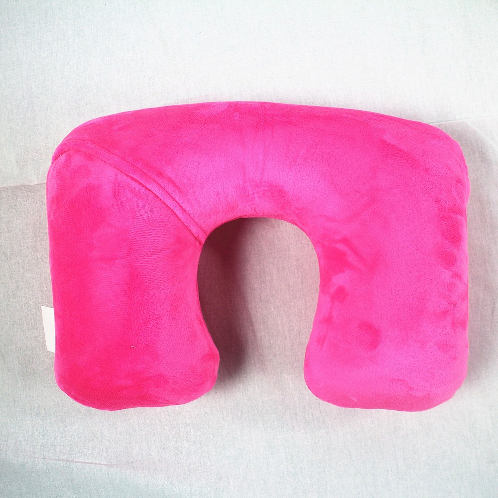 工厂促销充气U型颈枕,火车汽车飞机旅行休息布套枕头零售批发