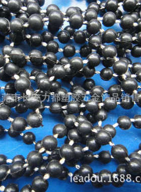 4mm固定珠链 黑色连线珠 电镀连线珠 镀AB彩塑料珠链 PS珠连线珠