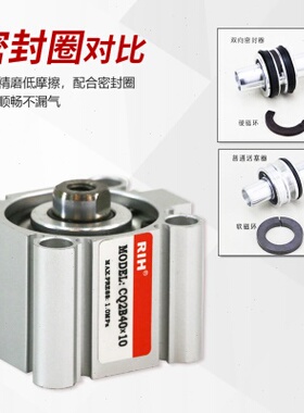 直销RIH瑞亨 CQ2B薄型气缸亚德客型小型汽缸可调气动元件 金属气
