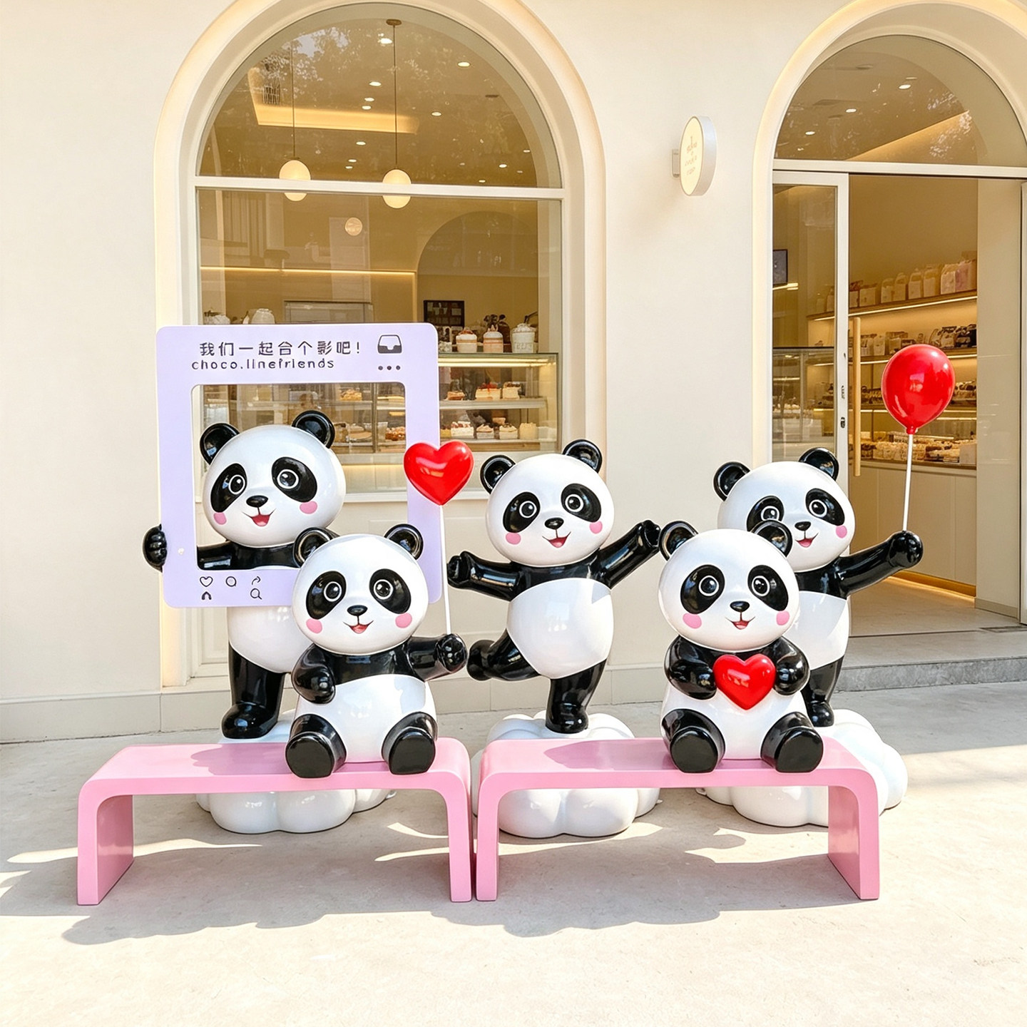 网红打卡卡通熊猫摆件支持定制