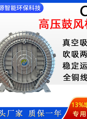 增氧高压风机2RB 310系列漩涡气泵750W抽真空风机压力大风量高