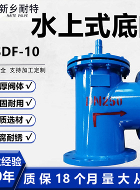 水上式底阀 SSDF水泵进口引水上底阀法兰水泵底阀自吸泵底阀厂家