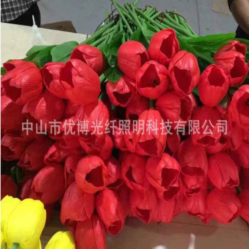 户外防水单支led发光玫瑰花海灯夜光带杆插地花朵芦苇灯节日装饰