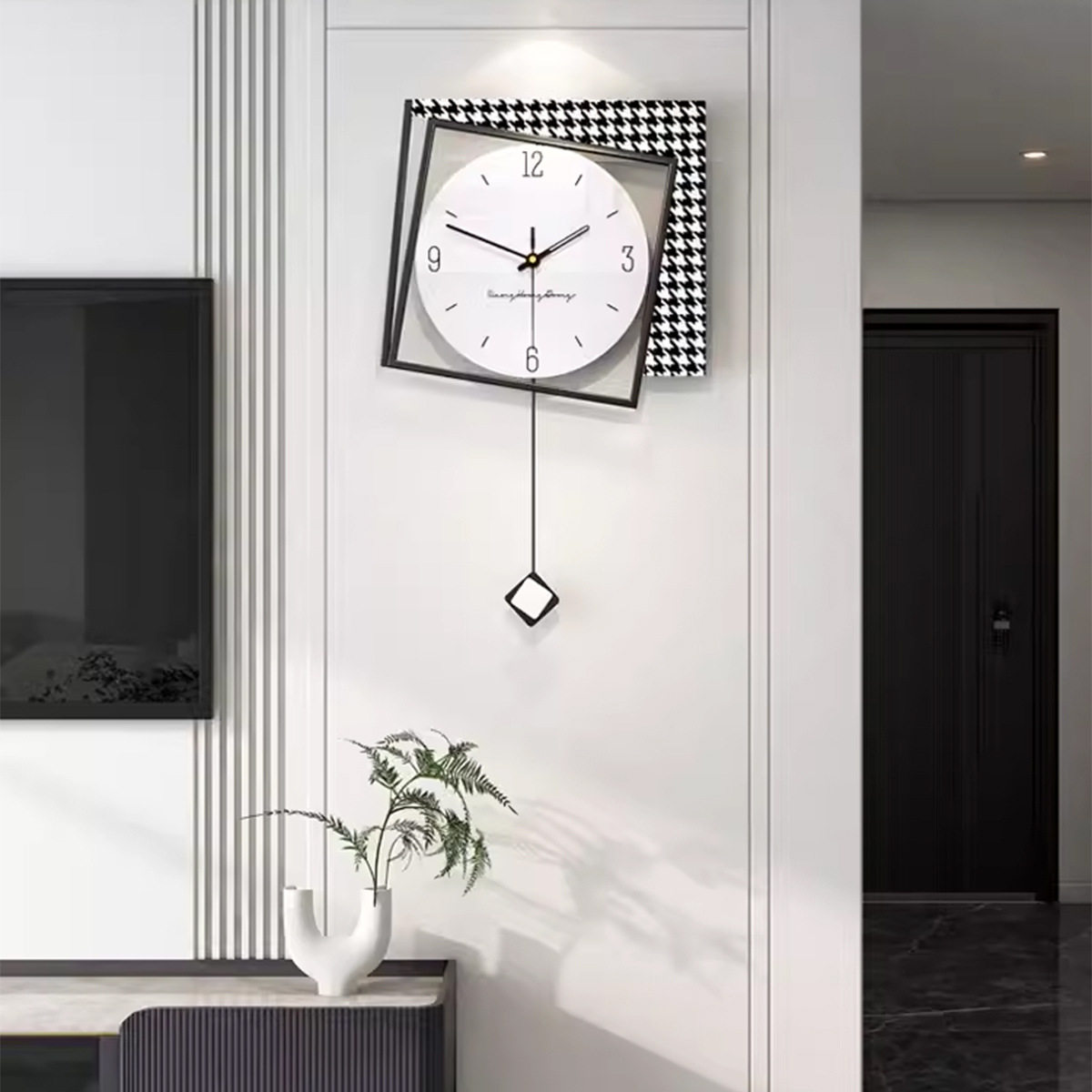 2023新款客厅挂钟简约现代大气家用创意钟表网红时钟挂墙餐厅装饰