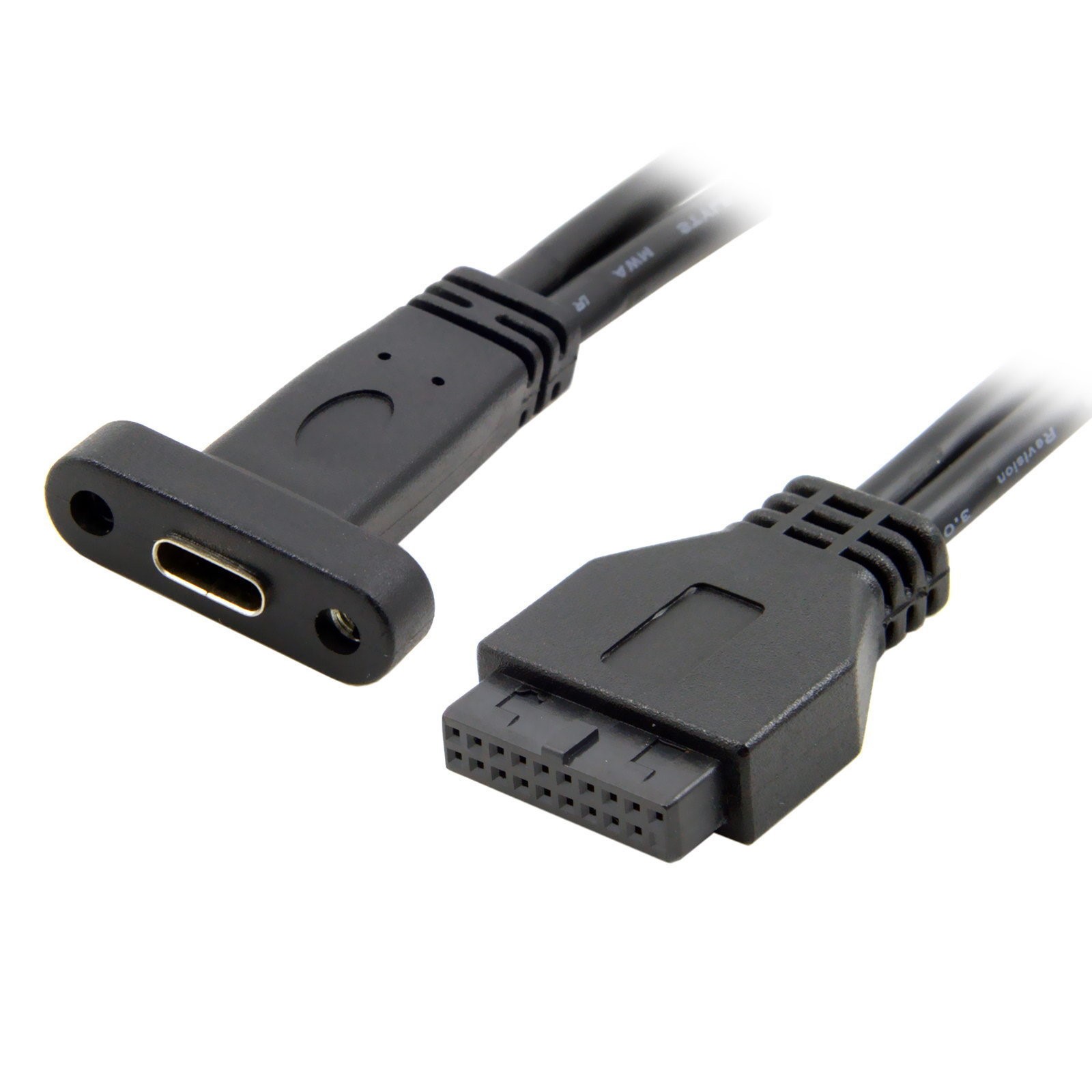 主板20p 台式机USB 3.1 USB-C Type C母头转3.0 19pin公头延长线