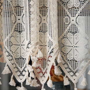 法式门帘卧室高级感隔断遮挡帘橱柜门咖啡帘防尘纱穿杆免打孔批发