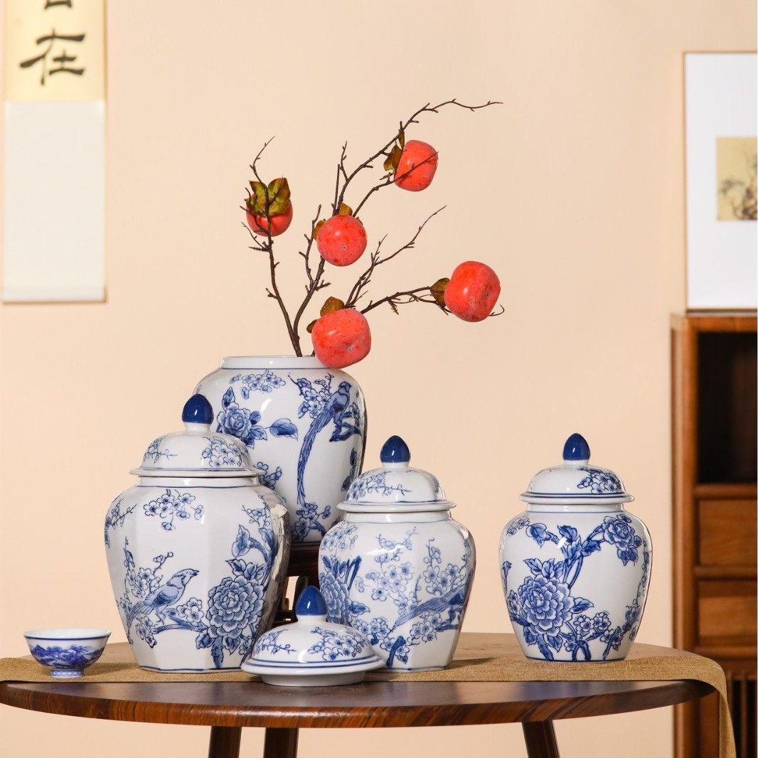 新中式陶瓷花瓶青花瓷花瓶摆件高级玄关摆件储物罐中式将军罐花瓶,模玩/动漫/周边/娃圈三坑/桌游,文化/体育周边,淘宝优惠券,粉丝福利购,淘宝优惠卷